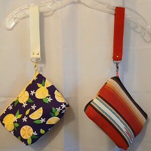 New Make-Up Cosmetics Toiletries Mini Travel Bags Hanging Wristlet Lemon Western